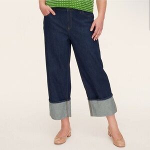 NWT Kate Spade high rise wide leg cuff Women's Jeans size 22 plus size.